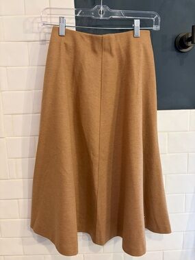 Uniqlo Camel Brown Midi A-Line Skirt